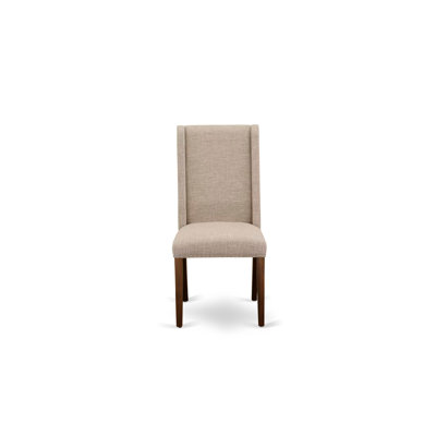 11 Piece Dinette Set Includes a Rectangle Dining Room Table with Removable Leaf and 10 Light Tan Linen Fabric Upholstered Chairs, Antique Walnut