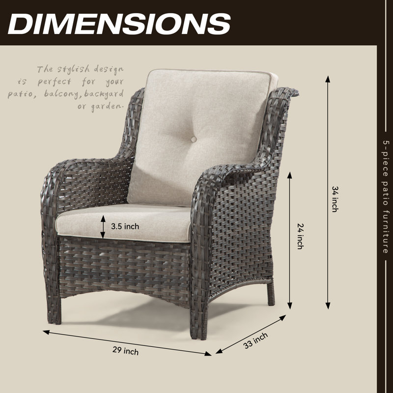 Anahit Wicker Outdoor Lounge Chair, Beige