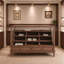 Nut-brown Solid Manufactured Wood Jewelry Display Storage Cabinet with drawer-style storage compartments