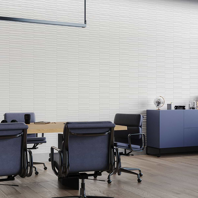 Sydney 8x16 3D Mixed Finish Ceramic Tile, White