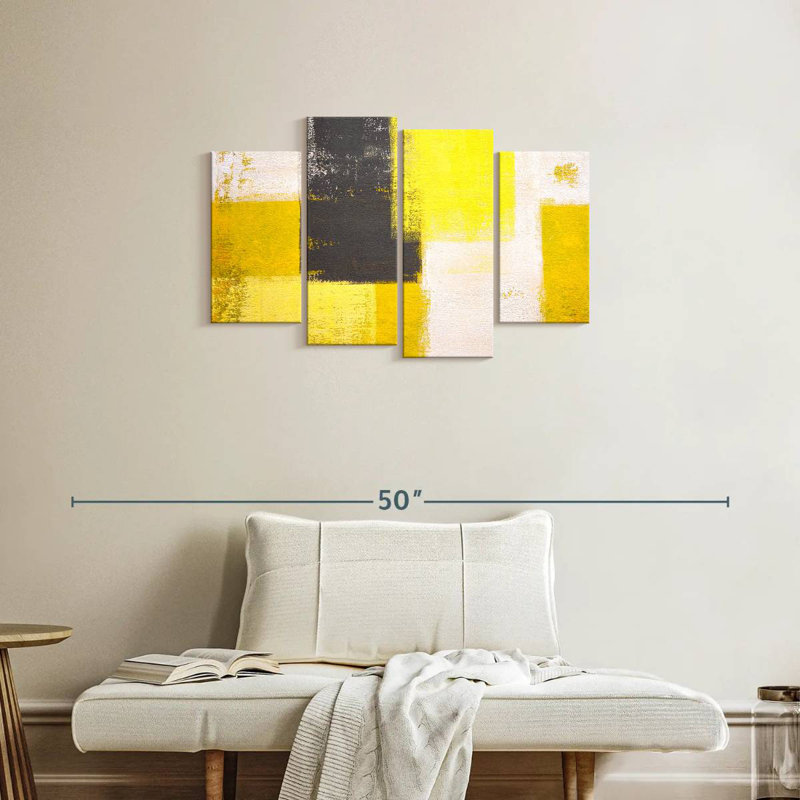 Avery jaune et gris abstrait