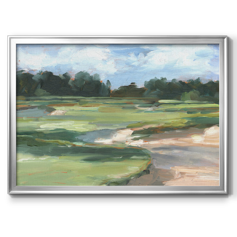 Golf Course Study II, reproduction d'art sur toile, H 14 po x l 20 po x P 1,5 po, Argent