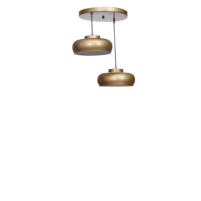 Élégant lustre doré à hauteur réglable, structure en métal, 9,8 po x 5,1 po | Plaque de base de 9,8 po x 1,2 po | Type de douille: 2 x E27 de 40 W maximum | pour le salon, la salle à manger et le vestibule, design élégant et fonctionnel
