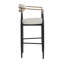 Ensemble de 2 tabourets de bar modernes avec dossier, tabourets d'îlot de cuisine rembourrés 29,75 po - structure en bois naturel et en fer, capacité de 265 lb, assise en tissu confortable-2075549846