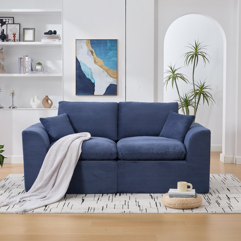 Boneless Modular Sectional Sofa Cloud Couch,2 Seater With Cushion Covers Removable Furniture For Living Room,bedroom,apartments