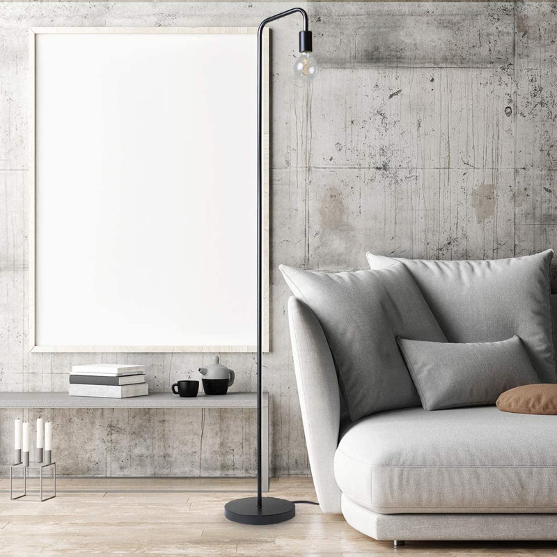 Zumbrota Minimalist Design Industrial Floor Lamp, Black