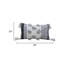 Coussin lombaire 14 po x 24 po à rayures blanches et grises en mélange de coton avec pompons et pompons