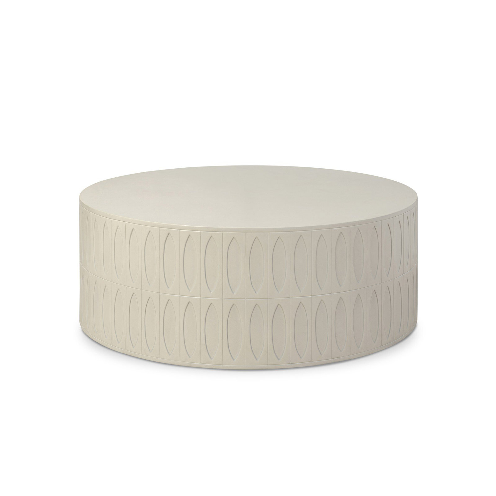 Karelia 42'' Stone Outdoor Coffee Table, White Concrete