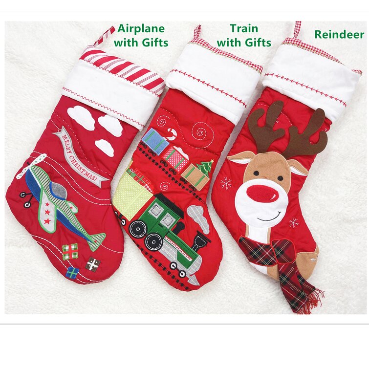 Airplane Santa Stocking 