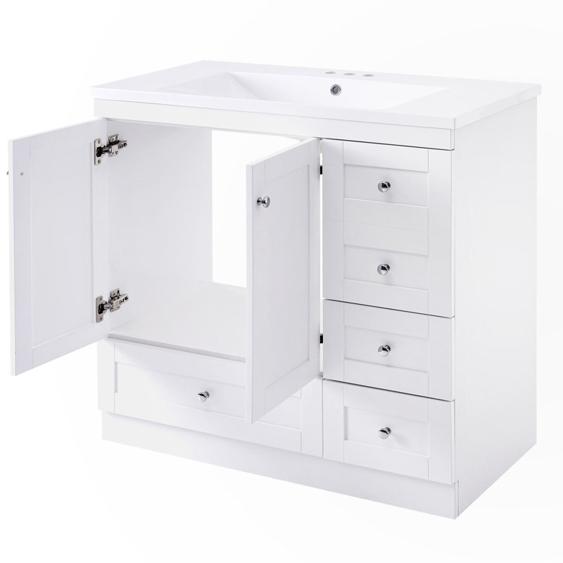 Meuble-lavabo autoportant avec lavabo, Blanc