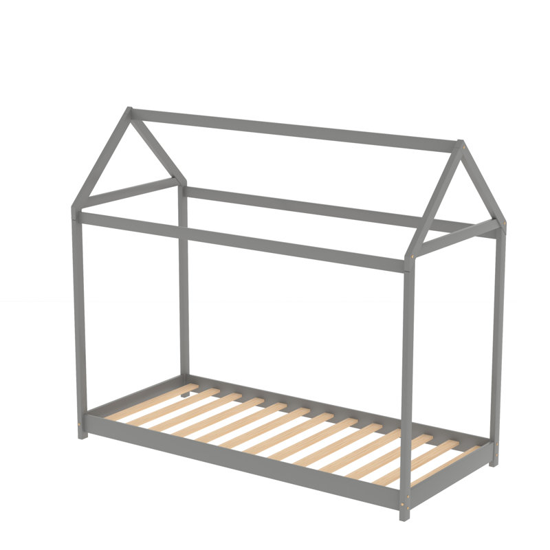 Lit plateforme simple Bargersville, gris