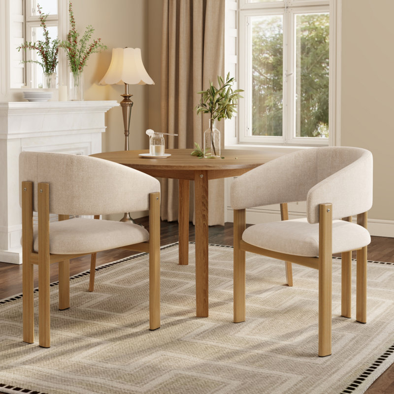 Linen Upholstered Metal Armchair in Beige, 2, Natural