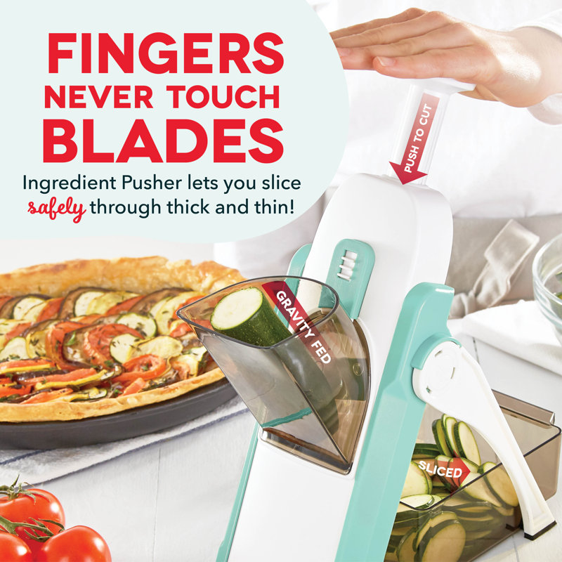 Aqua Safe Slice Mandoline Slicer with Stainless Steel Blades