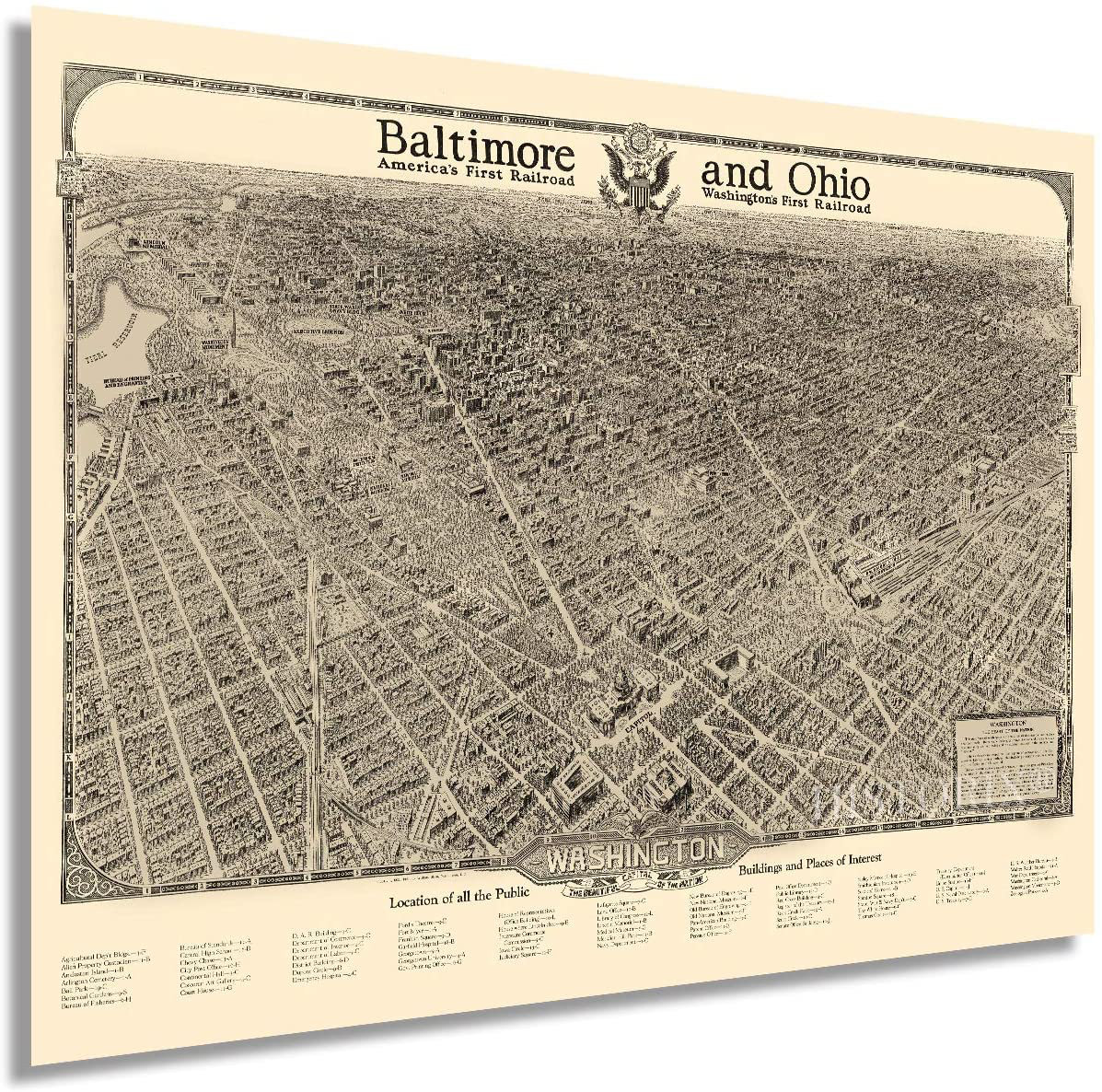 HISTORIC PRINTS HISTORIX Vintage 1923 Washington DC Map Art - 18X24 ...