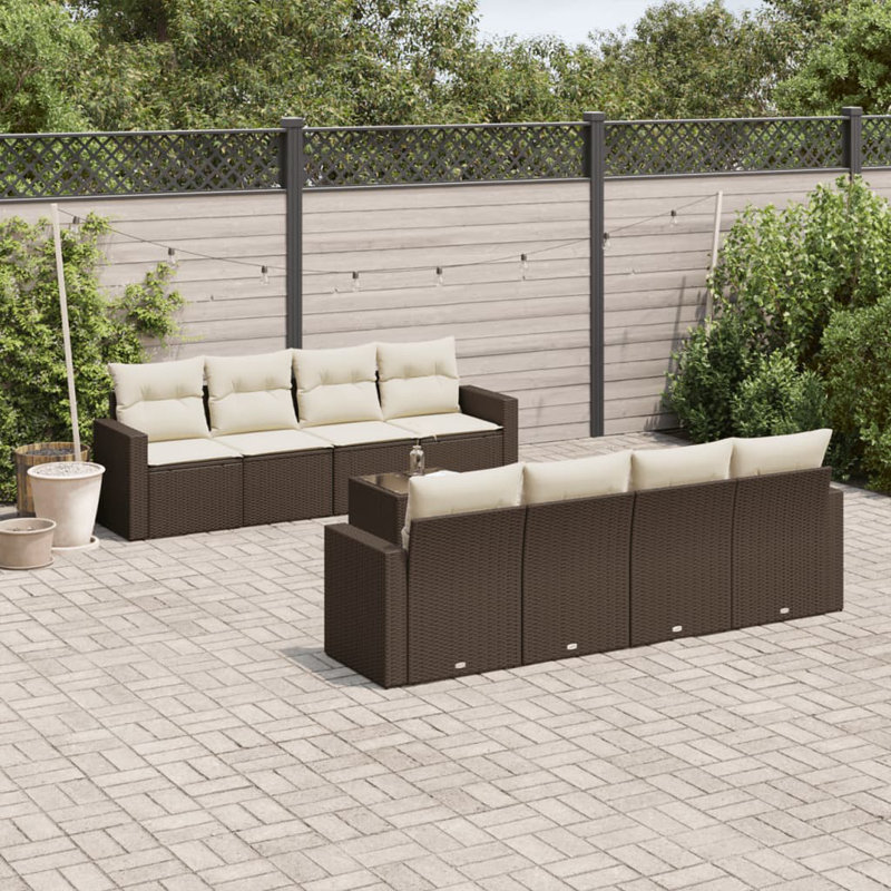 Ensemble de canapé de jardin en rotin de polyester Vidaxl