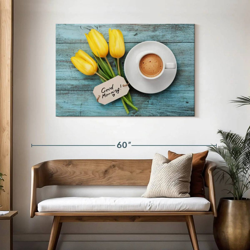 Yarlin Tulips And Coffee, 30" H x 45" W