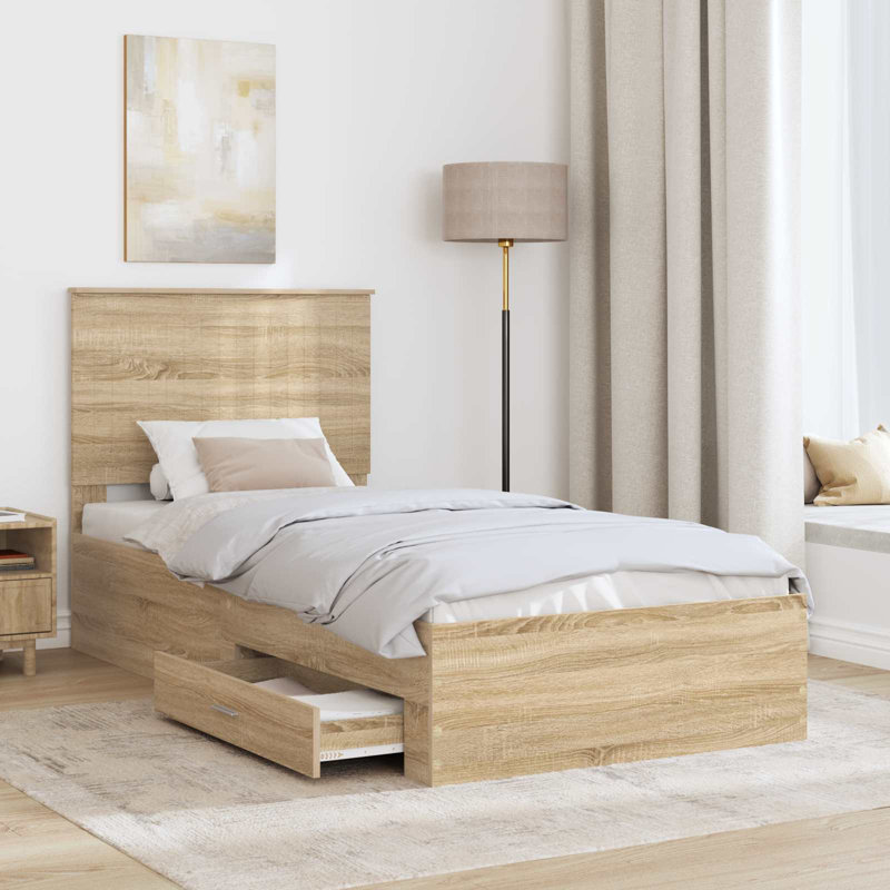 Bed, Sonoma Oak, European Single (90 x 200 cm)