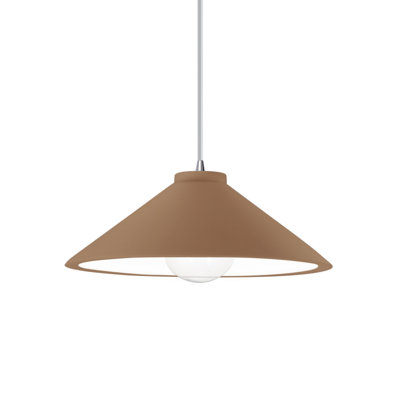 Luminaire suspendu 1 lumière Radiance Flare - Adobe - Chrome poli - Cordon blanc - DEL dédiée