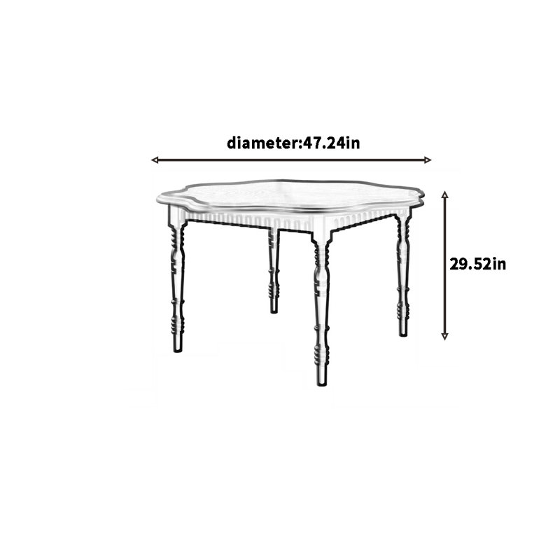 French retro solid wood dining table