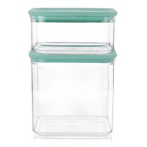 Martha Stewart Seavey 6-Piece (51.4oz, 35.5oz, 21.6oz) Square Borosilicate  Glass Storage Container Set w/ Lids