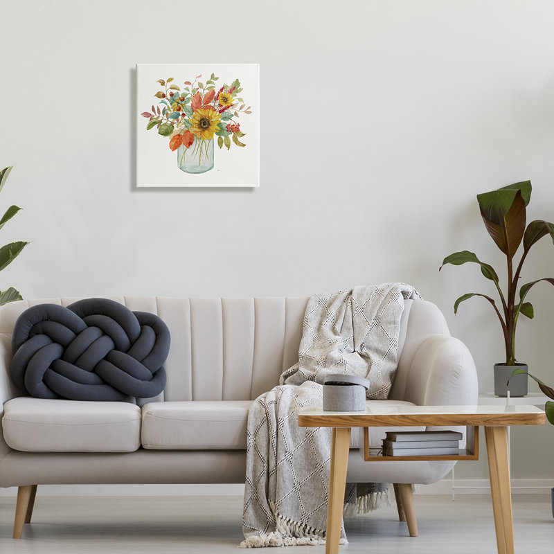 «Simple Country Botanicals» par Nan - Peinture, Toile tendue, H 17 po x l 17 po x P 1,5 po