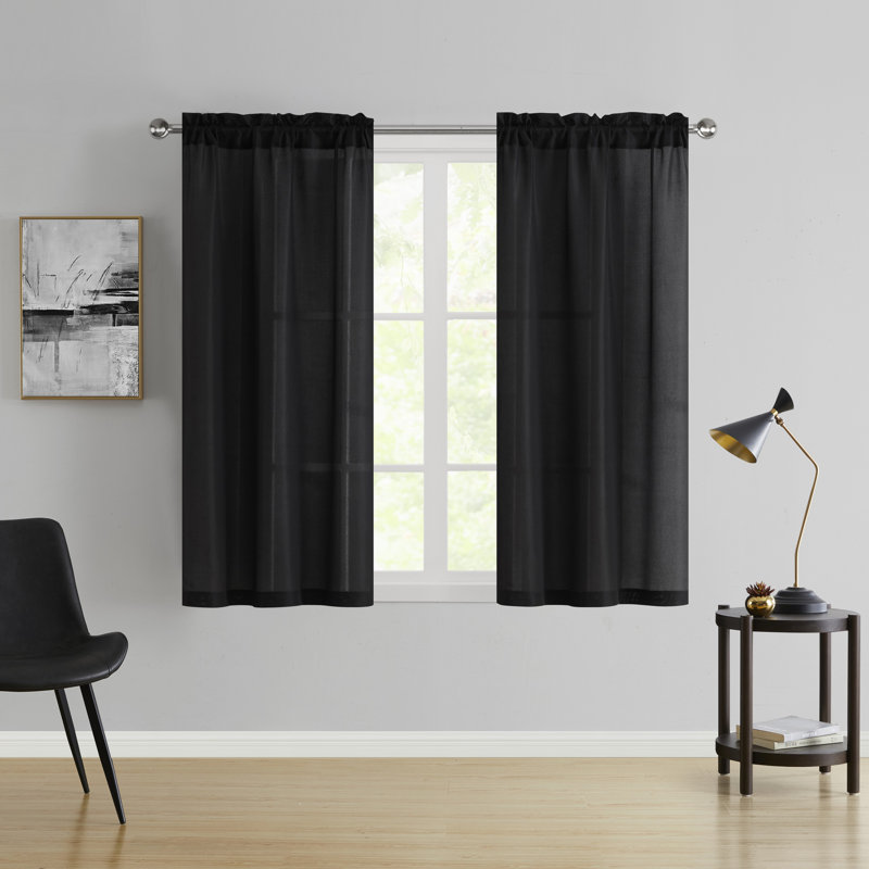 Microfiber Rod Pocket Window Curtain Panel