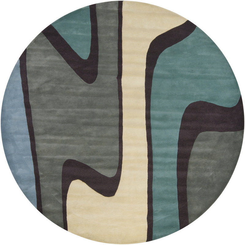 Tapis intérieur en laine Stickel, Rond 7 pi 9 po