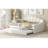 Upholstery Daybed Frame With Shall Shaped Backrest And Trundle