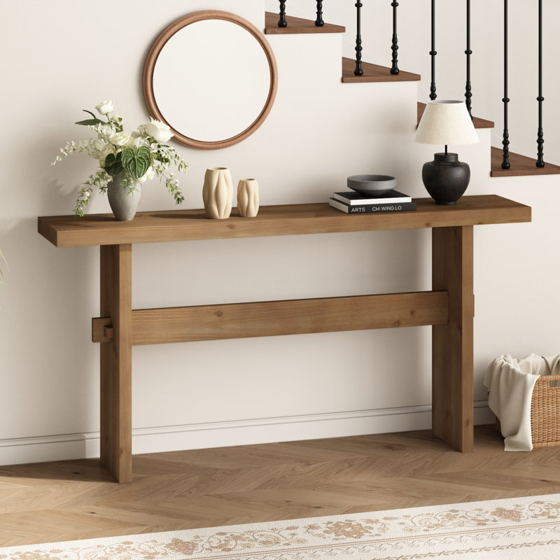 Console en bois massif de 63 po avec mortaise et menuiserie Tenon pour vestibules et couloirs