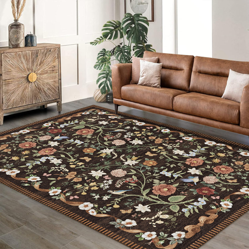 Washable Rugs for Living Room Abstract Area Rug Neutral Rugs Non Slip Carpet for Bedroom Nursery Dining Room Office Playroom