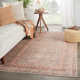 Machine Washable Zolotas Oriental Rust/Brown/Gray Area Rug