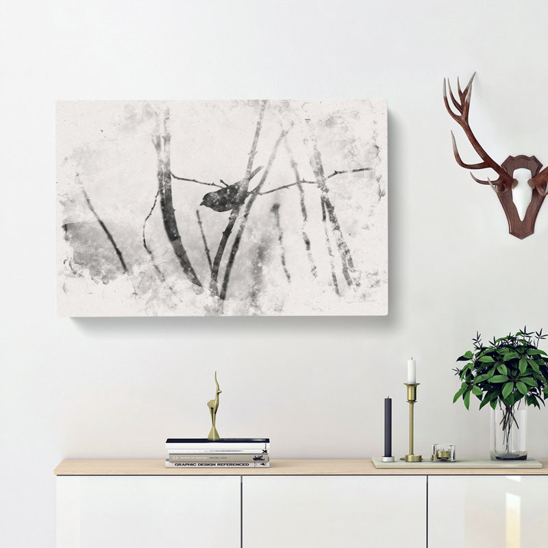 Bird On A Branch - Wrapped Canvas, 50cm H x 76cm W x 3cm D