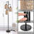 Brioni Boho Rattan Floor Lamp With Dimmable 3 Lights, Black Farmhouse Standing Tall Lamp With Woven Bamboo Shade
