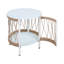 Table d'appoint d'extérieur 17,22 "avec essence bohémienne, plateau en corde tissée et structure thermolaquée pour les décors en bord de piscine
