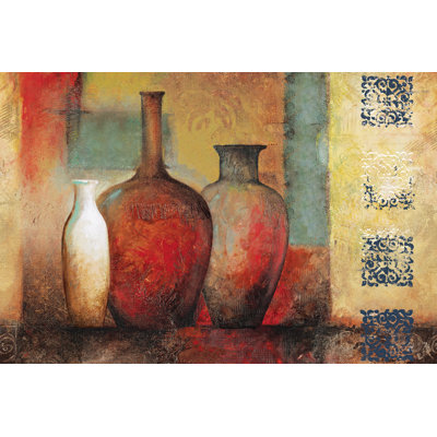 Multi Colour Pots - Wrapped Canvas Print