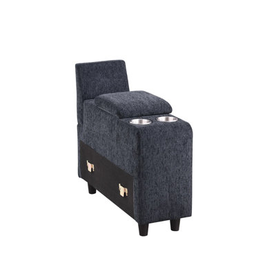 11" Wide Upholstered Side Console With Hidden Storage