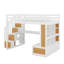 Lit mezzanine double avec bureau, tablettes et tiroirs-1062674547