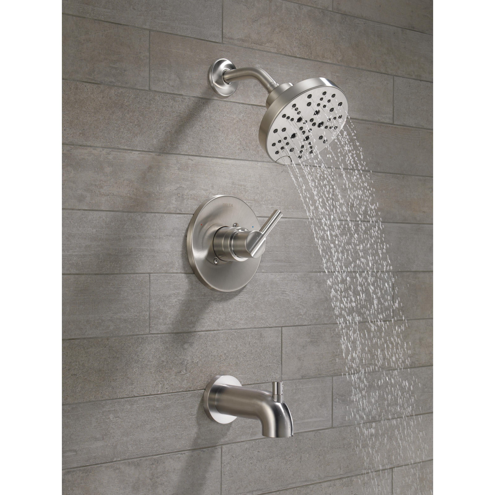 Nicoli Single-Function Tub and Shower Faucet Set, Stainless
