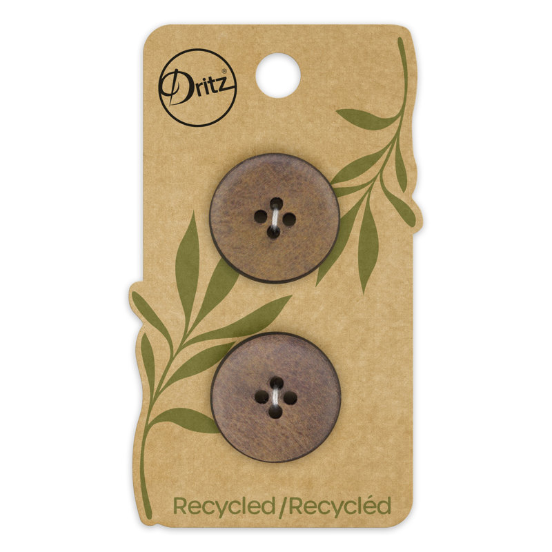 Bouton rond en cuir recyclé Dritz