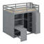 Lit mezzanine avec garde-robe, bureau et tablettes-1937752057