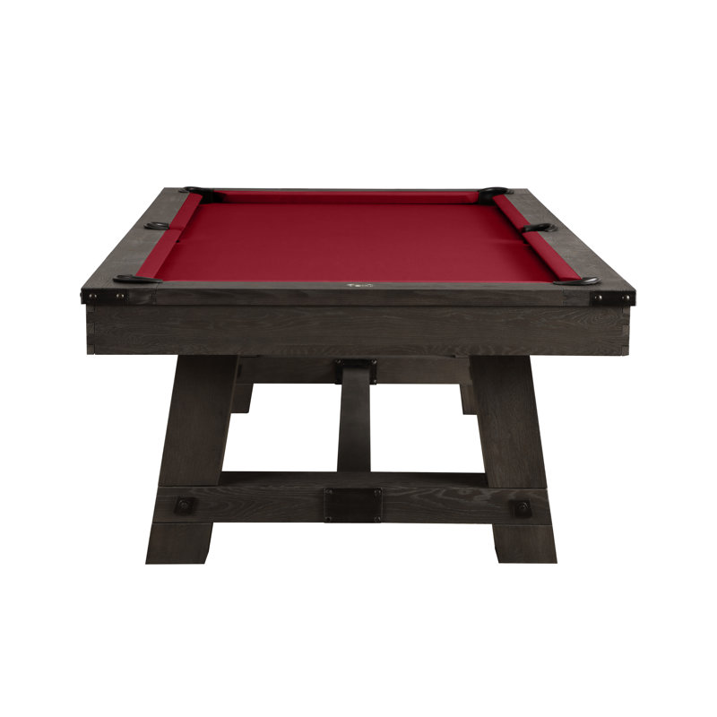 Yukon Slate Pool Table with Professional Installation Included, Weathered Fieldstone, Burgundy, 7'5"