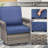 Swivel PE Wicker Rattan Outdoor Rocking Chairs Set With Side Table (4 Chairs And 2 Side Table)-1349886700