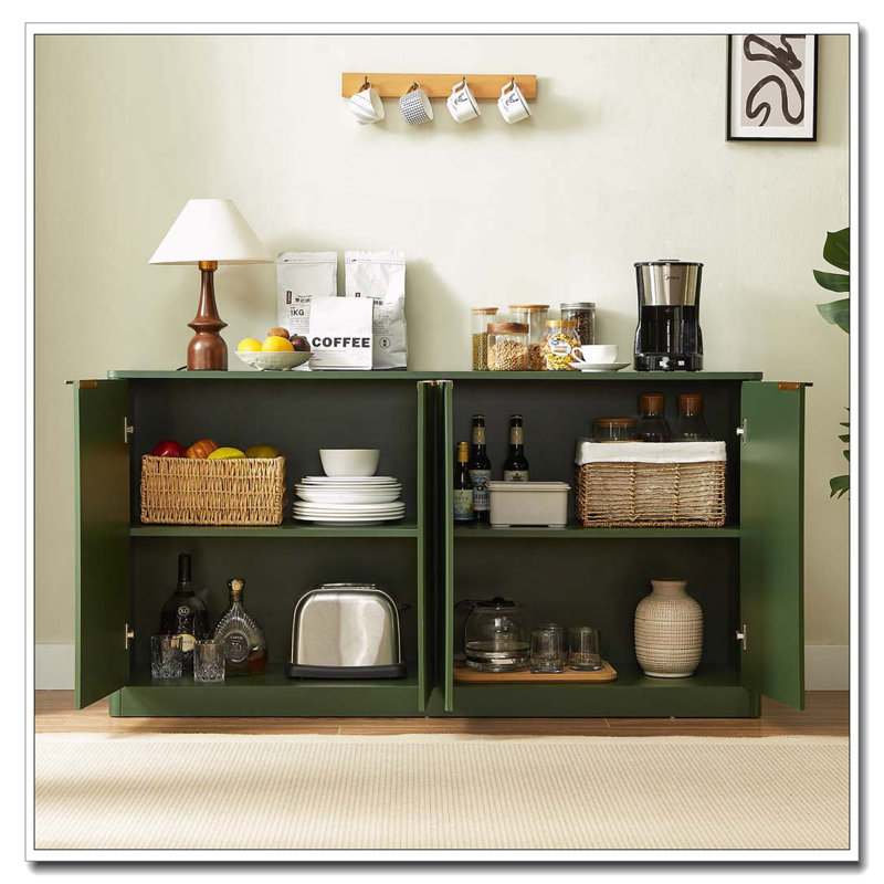 59-inch modern wavy sideboard, curved contour design storage cabinet