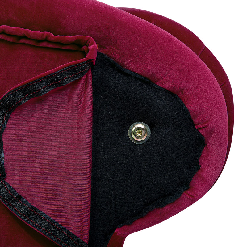Jeb Velvet Chaise Lounge, Dark Red, Right Hand Facing