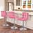 Swivel Upholstered Adjustable Bar Stool with Large Pedestal Base-81309418