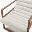 Caslia Upholstered Beige Fabric Mid Century Modern Accent Chair - Teak Effect Frame & Ribbed Style