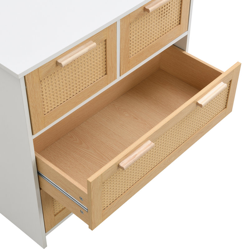 Chest Of Drawers With 4 Drawers, White