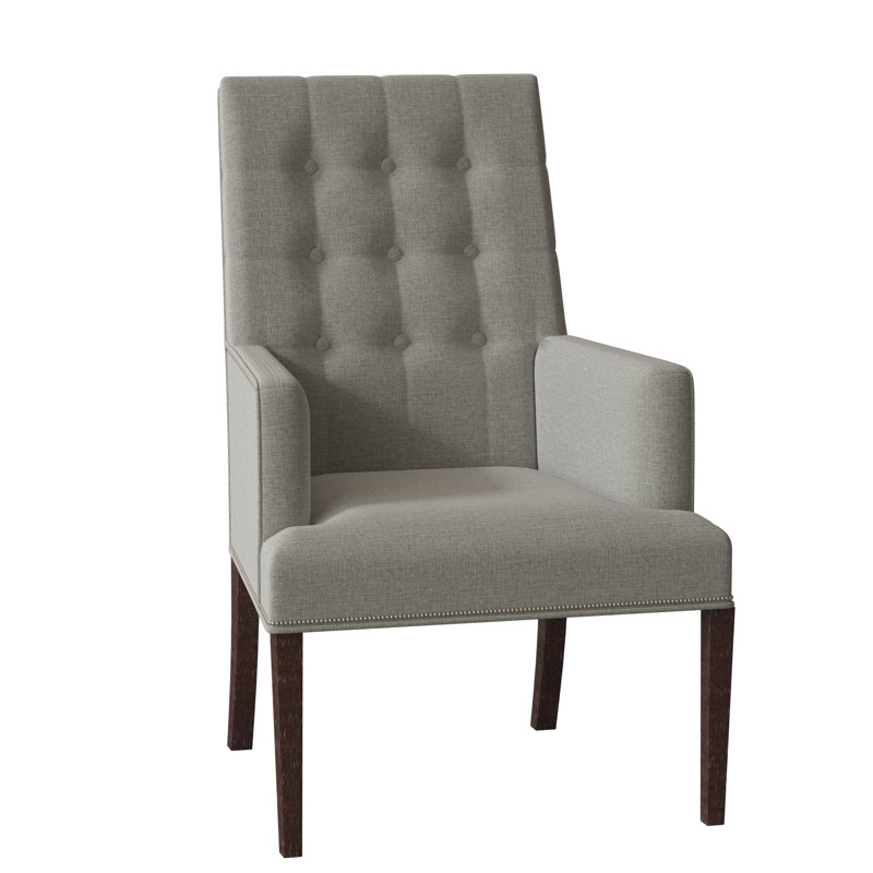 Libby Langdon 25.5" W Tufted Armchair, 8789 Bark Polyester, Espresso