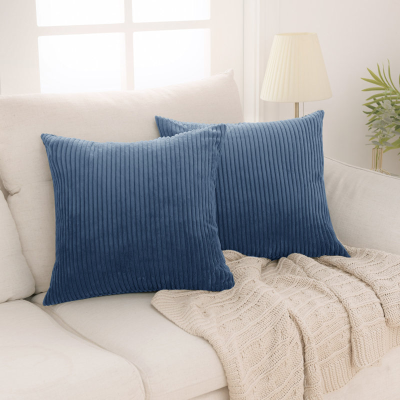 Reversible Pillow Cover, 16"W x 16"L, Prussian Blue