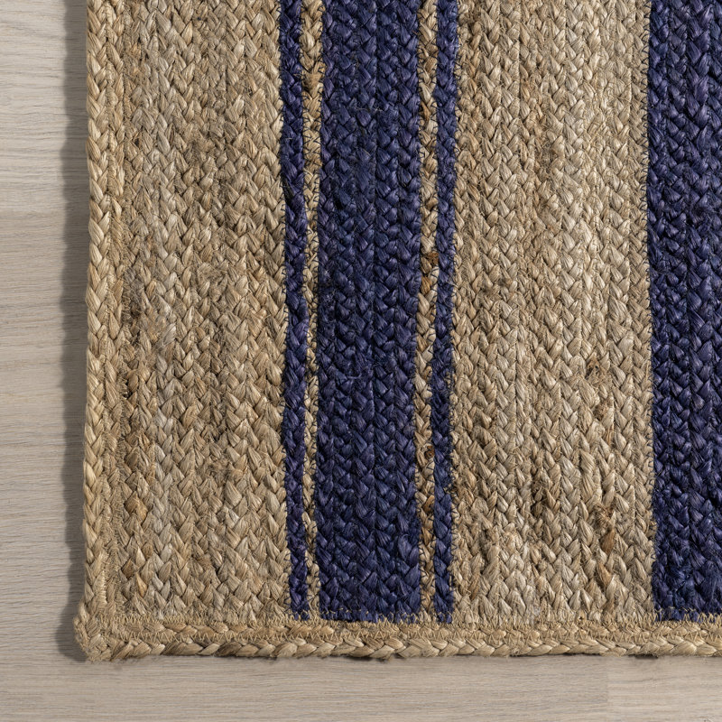 Tapis rayé en jute Allesse, Rectangle 8 pi 6 po x 11 pi 6 po
